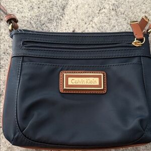 Calvin Klein Black Crossbody Bag with Brown Trim